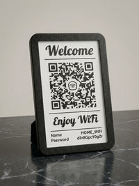 Cartel de WiFi con QR y NFC — Personalizado con tu red y tu contraseña