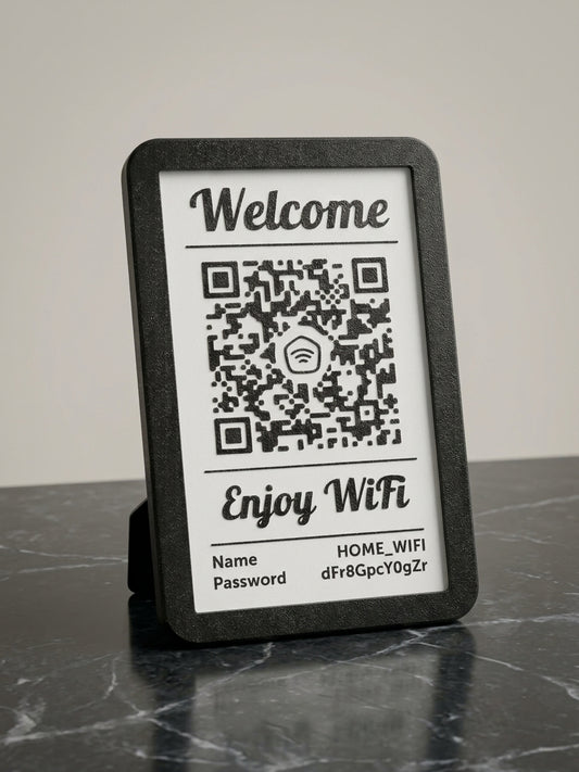 Cartel de WiFi con QR y NFC — Personalizado con tu red y tu contraseña