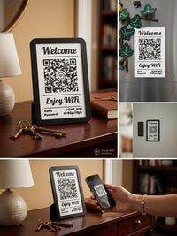 Cartel de WiFi con QR y NFC — Personalizado con tu red y tu contraseña