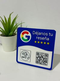 Google Reviews Stand with NFC & QR — Personalised with Your Business Name